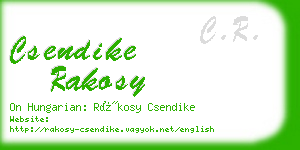 csendike rakosy business card